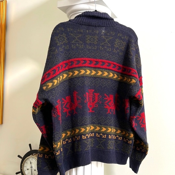 Vintage Banff Shawl Collar Cardigan Wool Blend Made in Canada 🇨🇦 Ample Large - Picture 8 of 12